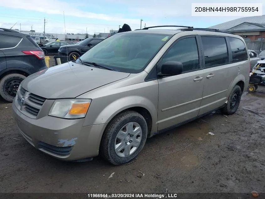 2008 Dodge Grand Caravan Se VIN: 2D8HN44H98R755954 Lot: 11966944