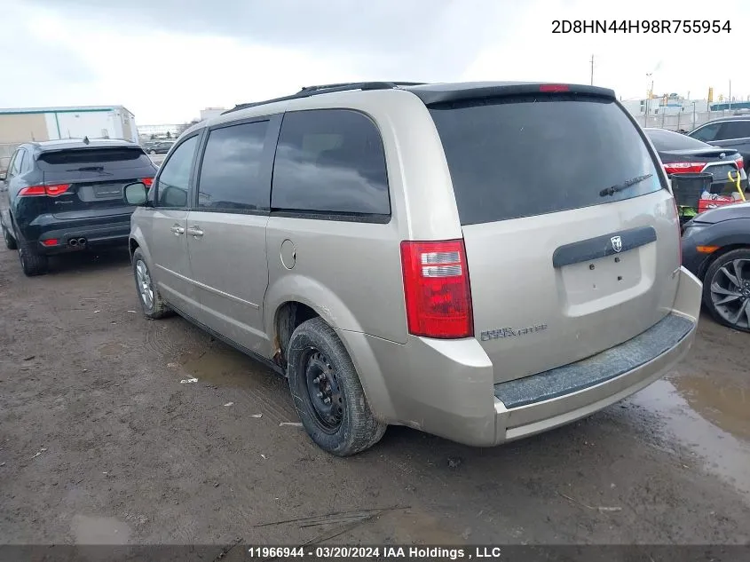 2008 Dodge Grand Caravan Se VIN: 2D8HN44H98R755954 Lot: 11966944