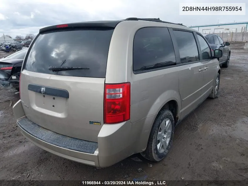 2008 Dodge Grand Caravan Se VIN: 2D8HN44H98R755954 Lot: 11966944