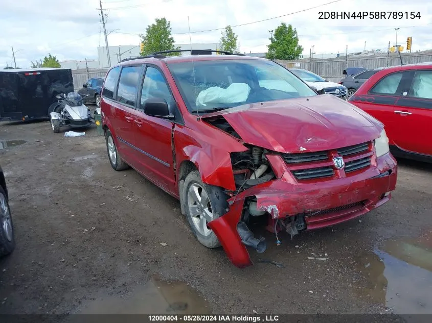 2008 Dodge Grand Caravan Se VIN: 2D8HN44P58R789154 Lot: 12000404