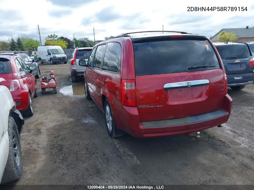 2008 Dodge Grand Caravan Se VIN: 2D8HN44P58R789154 Lot: 12000404