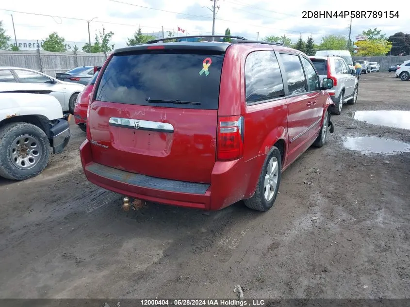 2008 Dodge Grand Caravan Se VIN: 2D8HN44P58R789154 Lot: 12000404