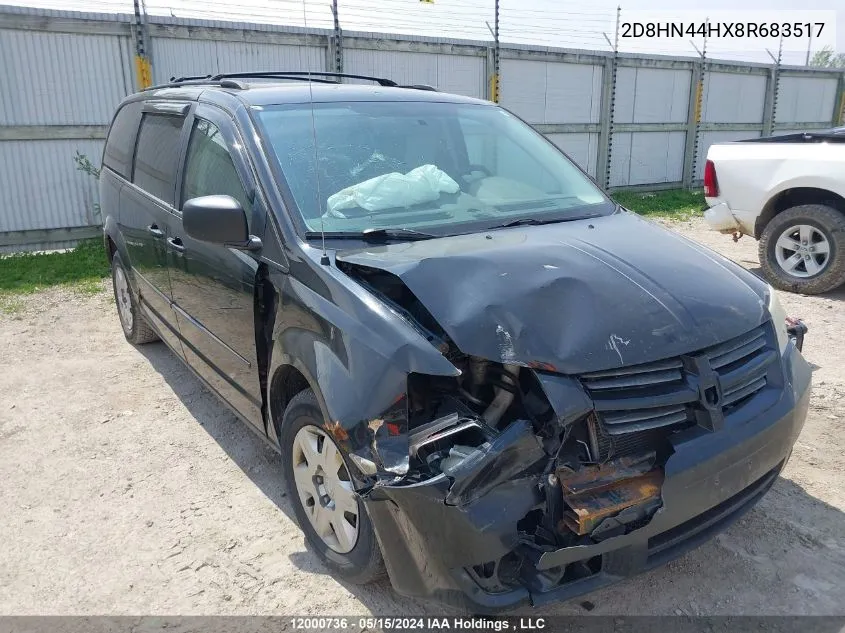 2008 Dodge Grand Caravan Se VIN: 2D8HN44HX8R683517 Lot: 12000736