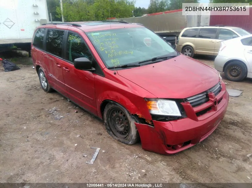 2008 Dodge Grand Caravan Se VIN: 2D8HN44HX8R753615 Lot: 12005441