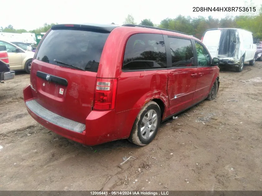 2008 Dodge Grand Caravan Se VIN: 2D8HN44HX8R753615 Lot: 12005441