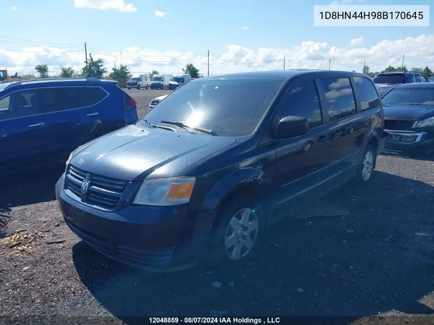 2008 Dodge Grand Caravan Se VIN: 1D8HN44H98B170645 Lot: 12048859