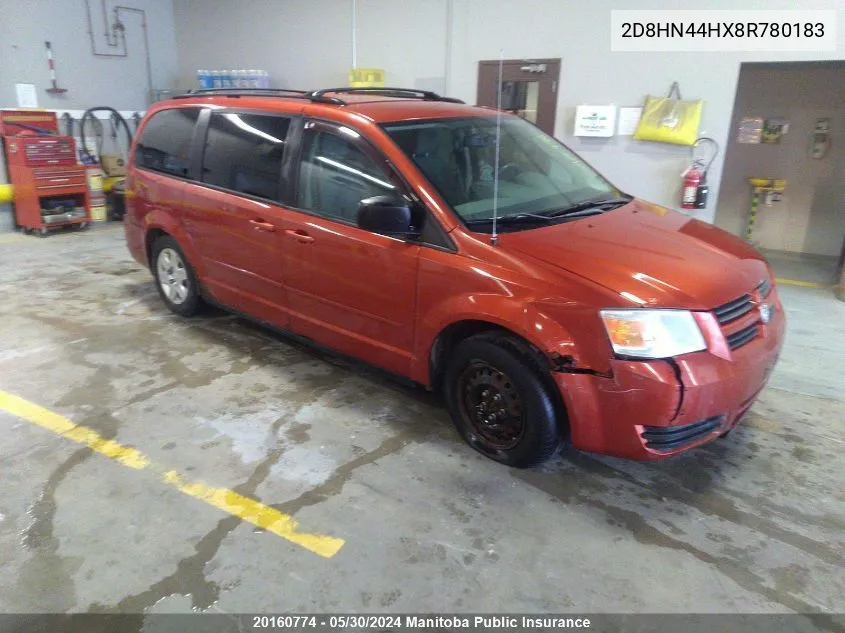 2008 Dodge Grand Caravan Se VIN: 2D8HN44HX8R780183 Lot: 20160774