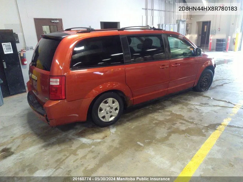 2008 Dodge Grand Caravan Se VIN: 2D8HN44HX8R780183 Lot: 20160774