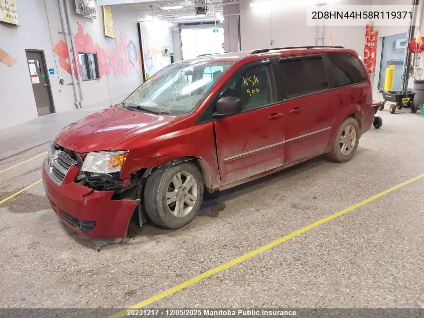2D8HN44H58R119371 2008 Dodge Grand Caravan Sxt