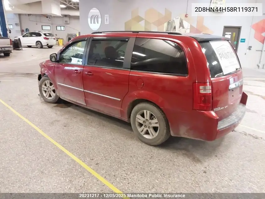 2D8HN44H58R119371 2008 Dodge Grand Caravan Sxt