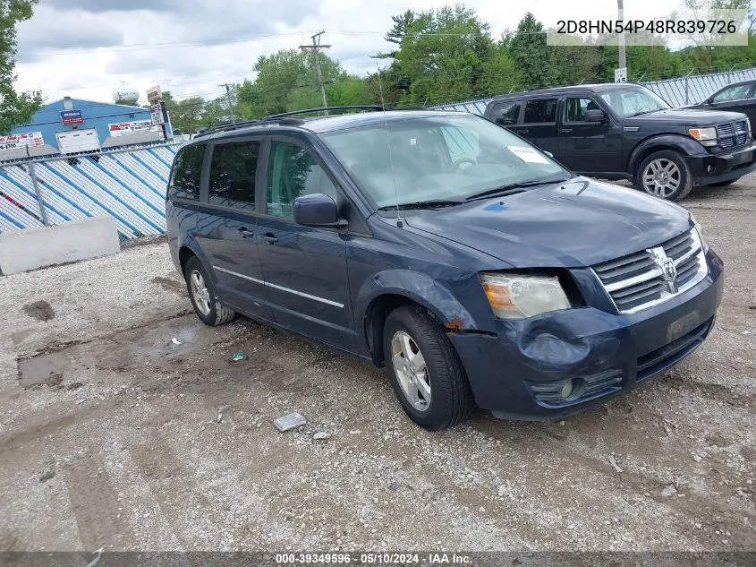 2008 Dodge Grand Caravan Sxt VIN: 2D8HN54P48R839726 Lot: 39349596