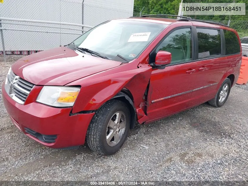 2008 Dodge Grand Caravan Sxt VIN: 1D8HN54P18B168451 Lot: 39410406