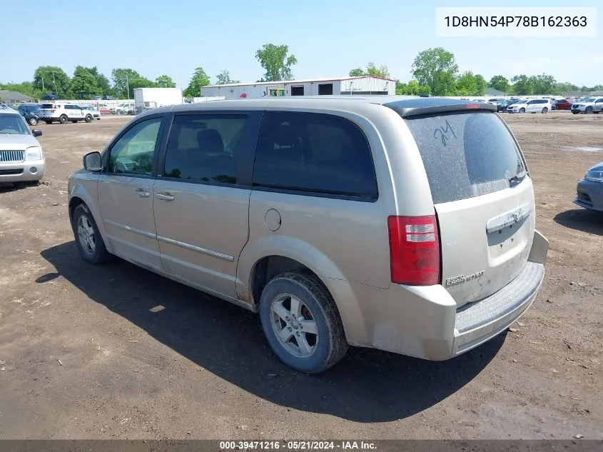 2008 Dodge Grand Caravan Sxt VIN: 1D8HN54P78B162363 Lot: 39471216