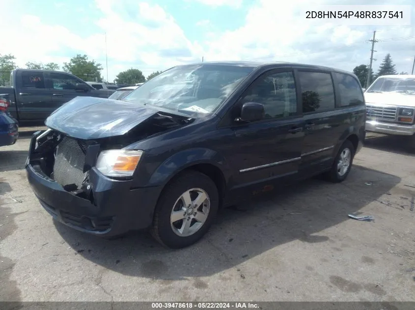 2008 Dodge Grand Caravan Sxt VIN: 2D8HN54P48R837541 Lot: 39478618