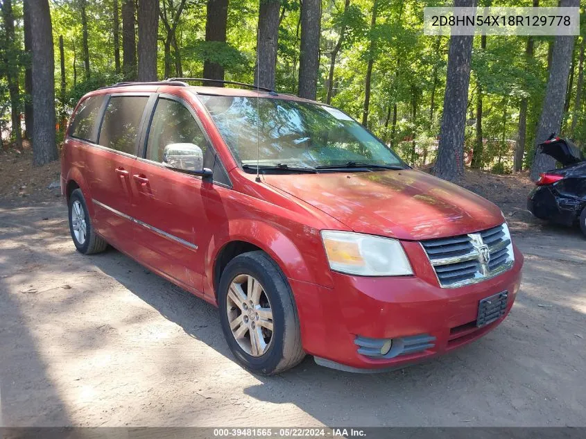 2008 Dodge Grand Caravan Sxt VIN: 2D8HN54X18R129778 Lot: 39481565