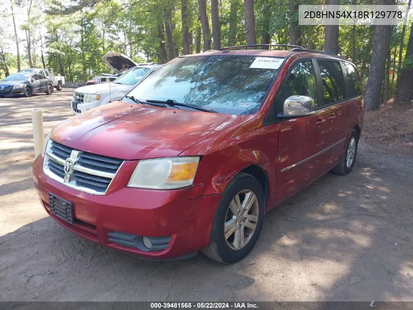 2008 Dodge Grand Caravan Sxt VIN: 2D8HN54X18R129778 Lot: 39481565