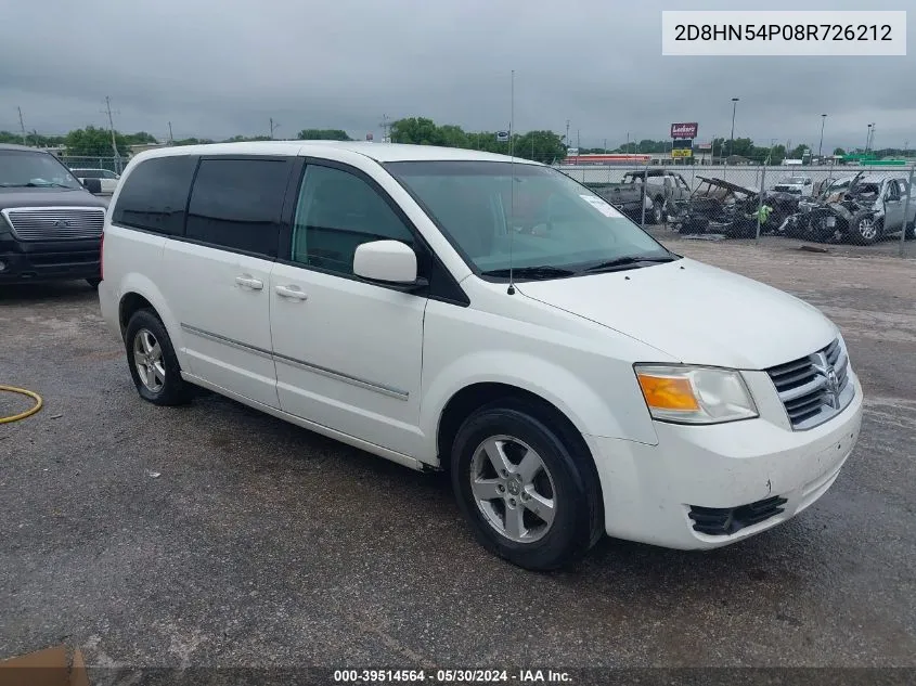 2D8HN54P08R726212 2008 Dodge Grand Caravan Sxt