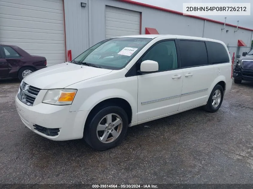 2008 Dodge Grand Caravan Sxt VIN: 2D8HN54P08R726212 Lot: 39514564