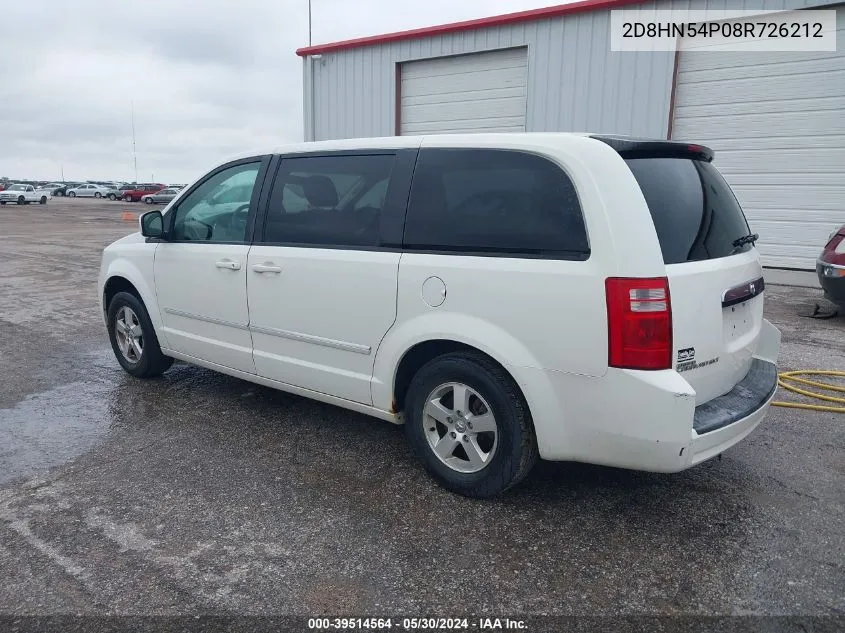 2008 Dodge Grand Caravan Sxt VIN: 2D8HN54P08R726212 Lot: 39514564