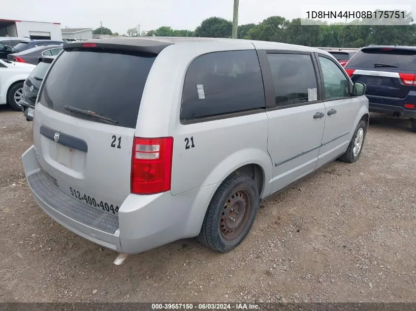 2008 Dodge Grand Caravan Se VIN: 1D8HN44H08B175751 Lot: 39557150