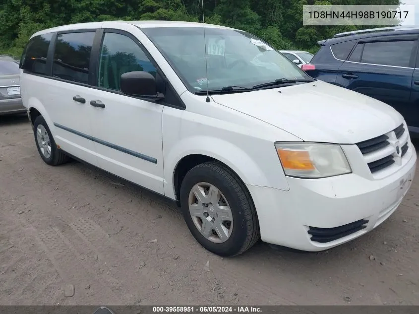 2008 Dodge Grand Caravan Se VIN: 1D8HN44H98B190717 Lot: 39558951