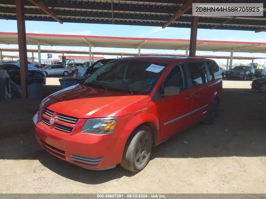 2008 Dodge Grand Caravan Se VIN: 2D8HN44H58R705925 Lot: 39607291