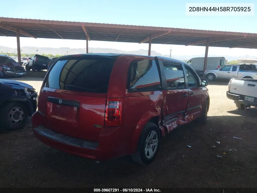 2008 Dodge Grand Caravan Se VIN: 2D8HN44H58R705925 Lot: 39607291