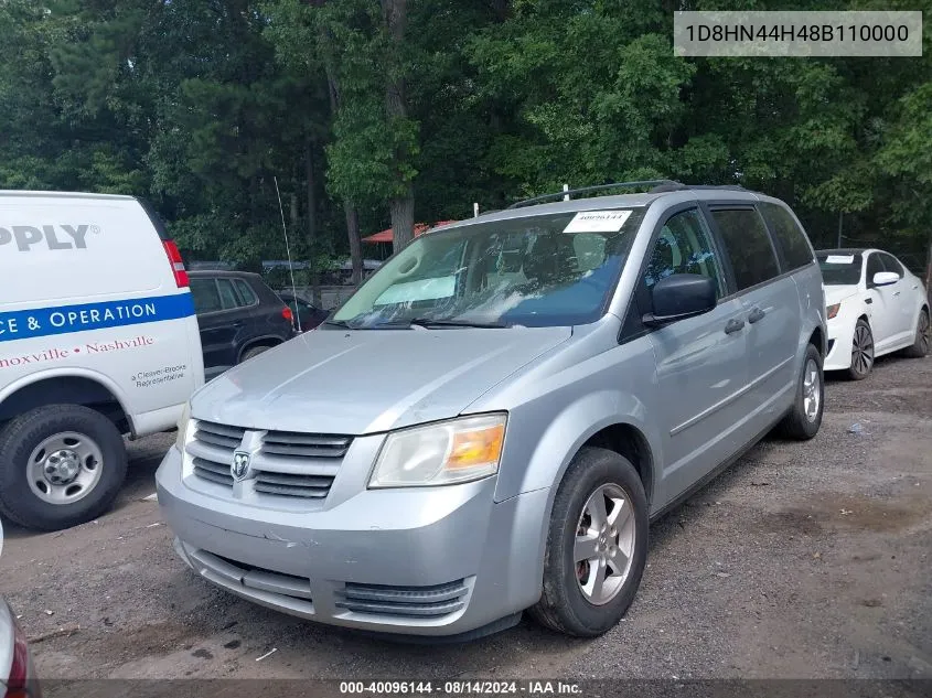 2008 Dodge Grand Caravan Se VIN: 1D8HN44H48B110000 Lot: 40096144