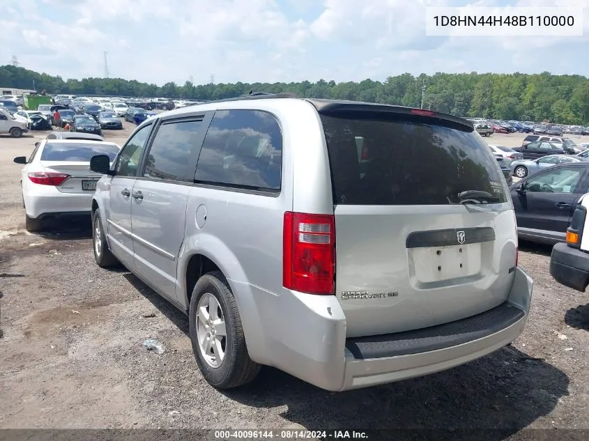 2008 Dodge Grand Caravan Se VIN: 1D8HN44H48B110000 Lot: 40096144