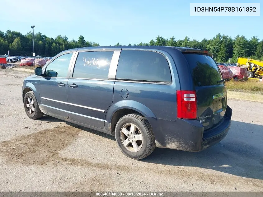 2008 Dodge Grand Caravan Sxt VIN: 1D8HN54P78B161892 Lot: 40313484