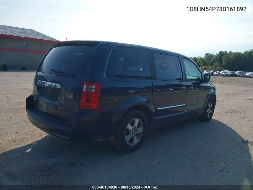 2008 Dodge Grand Caravan Sxt VIN: 1D8HN54P78B161892 Lot: 40313484