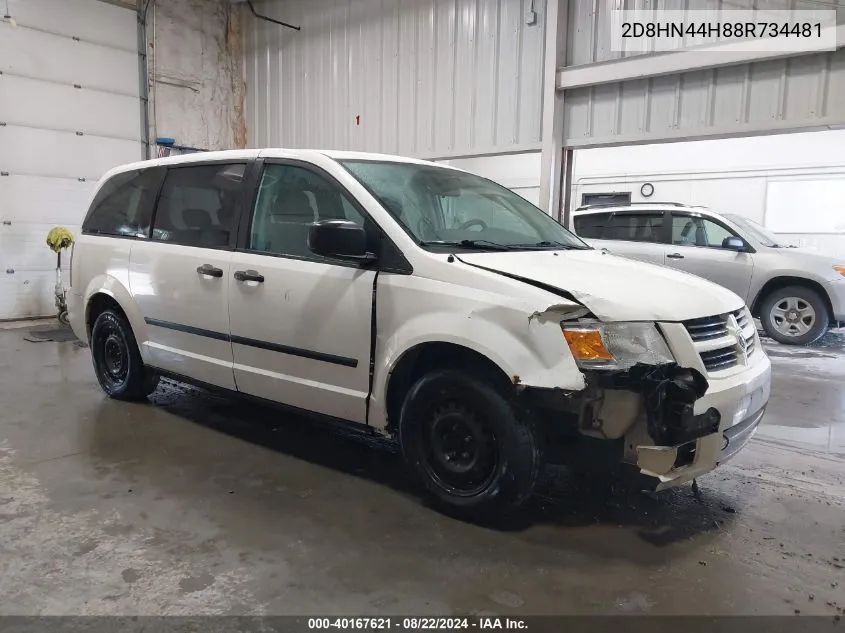 2008 Dodge Grand Caravan Se VIN: 2D8HN44H88R734481 Lot: 40167621