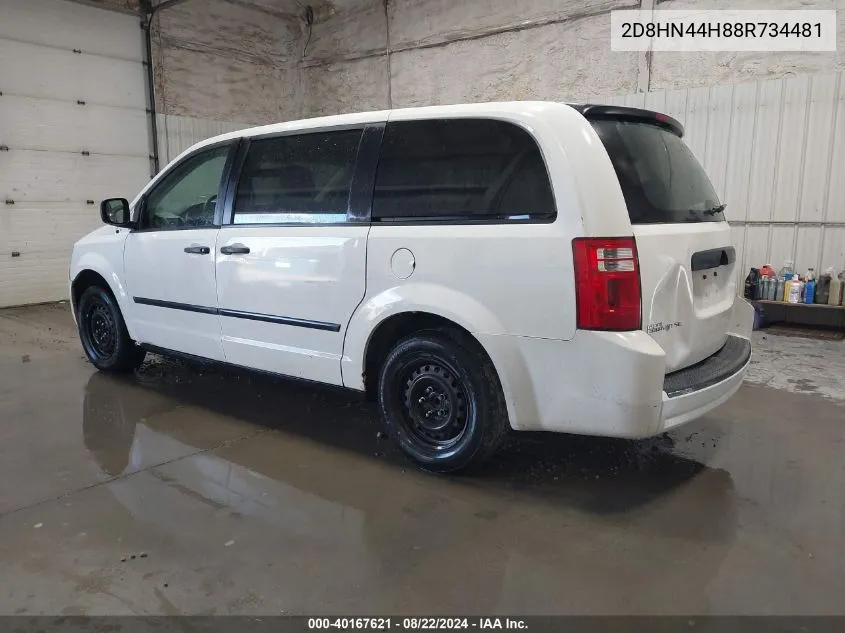 2D8HN44H88R734481 2008 Dodge Grand Caravan Se