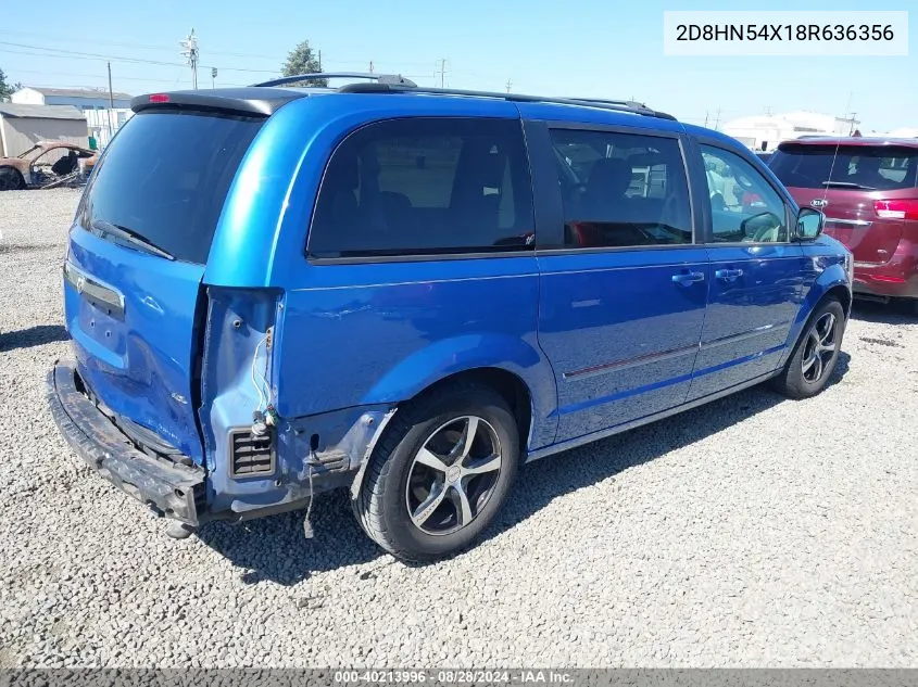 2008 Dodge Grand Caravan Sxt VIN: 2D8HN54X18R636356 Lot: 40213996