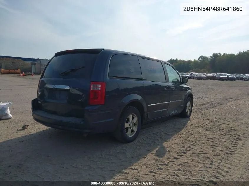 2008 Dodge Grand Caravan Sxt VIN: 2D8HN54P48R641860 Lot: 40330003