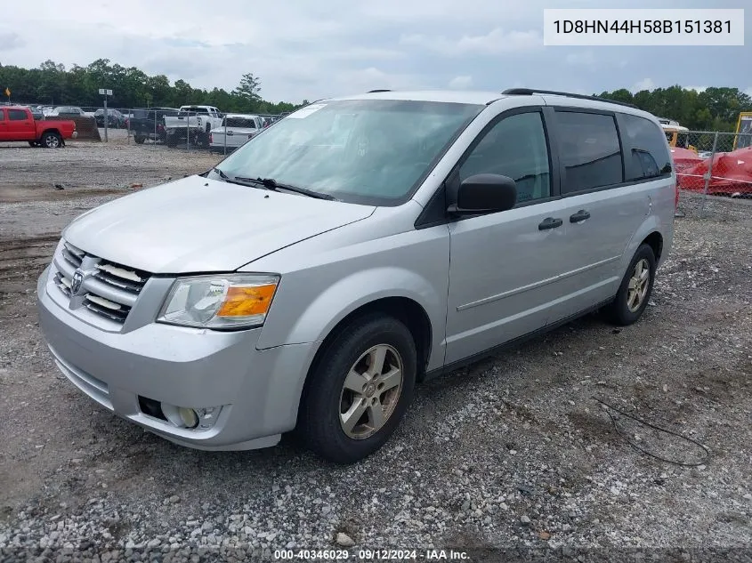 2008 Dodge Grand Caravan Se VIN: 1D8HN44H58B151381 Lot: 40346029