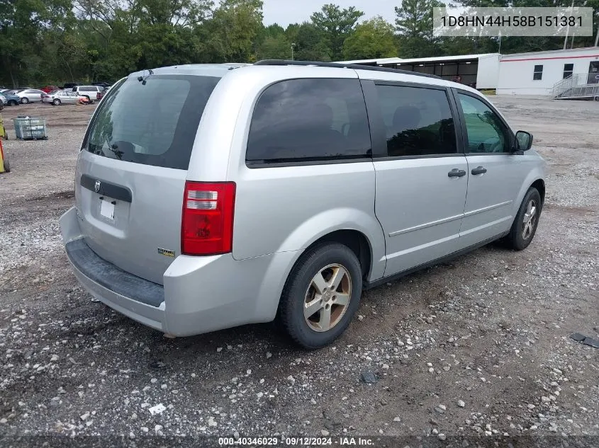 2008 Dodge Grand Caravan Se VIN: 1D8HN44H58B151381 Lot: 40346029