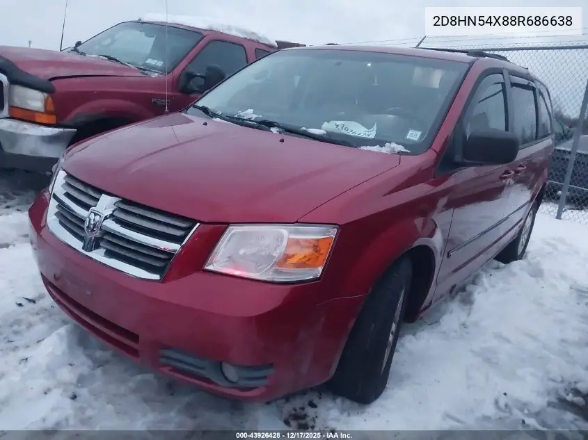 2D8HN54X88R686638 2008 Dodge Grand Caravan Sxt