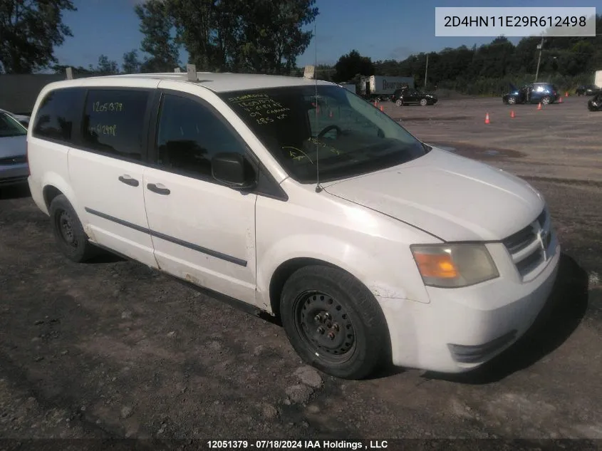 2009 Dodge Grand Caravan C/V C/V VIN: 2D4HN11E29R612498 Lot: 12051379