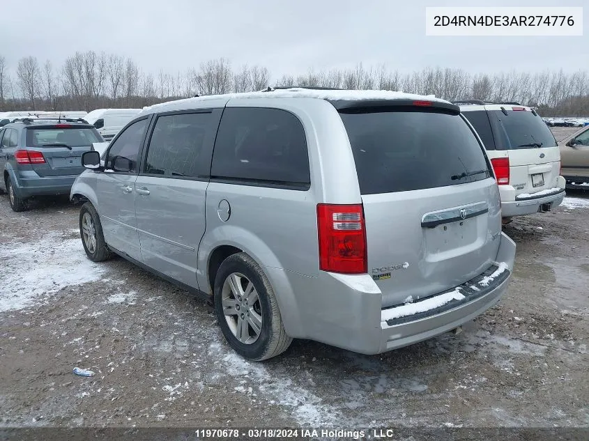 2010 Dodge Grand Caravan Se VIN: 2D4RN4DE3AR274776 Lot: 11970678