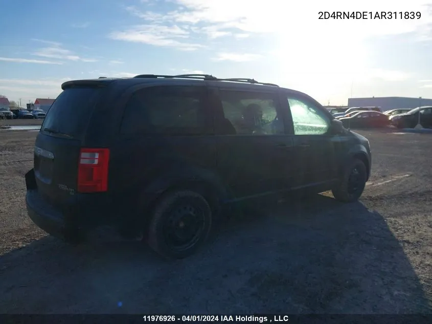 2010 Dodge Grand Caravan Se VIN: 2D4RN4DE1AR311839 Lot: 11976926