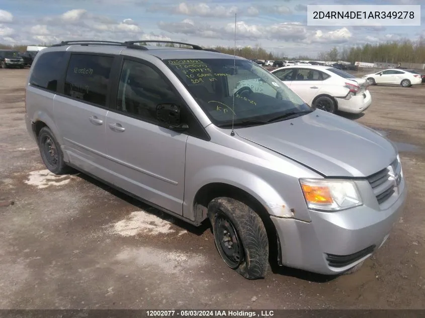 2D4RN4DE1AR349278 2010 Dodge Grand Caravan Se