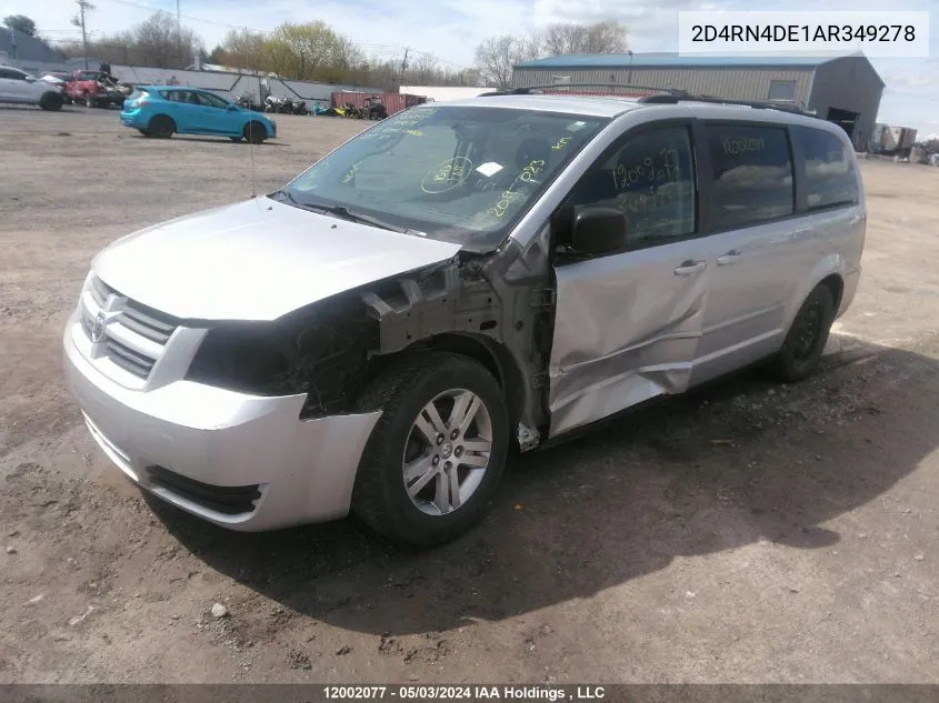 2D4RN4DE1AR349278 2010 Dodge Grand Caravan Se