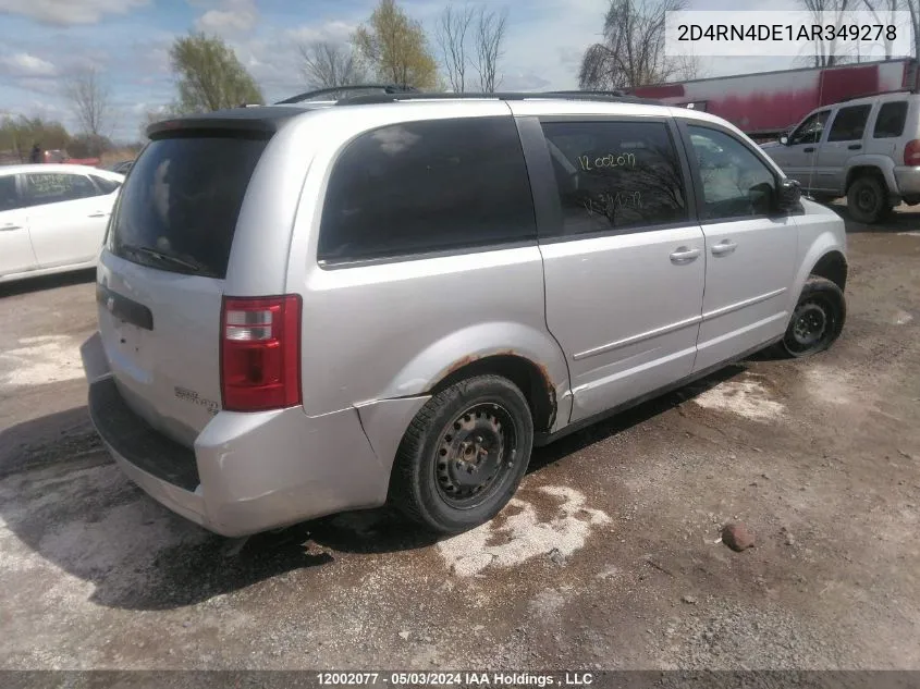 2010 Dodge Grand Caravan Se VIN: 2D4RN4DE1AR349278 Lot: 12002077