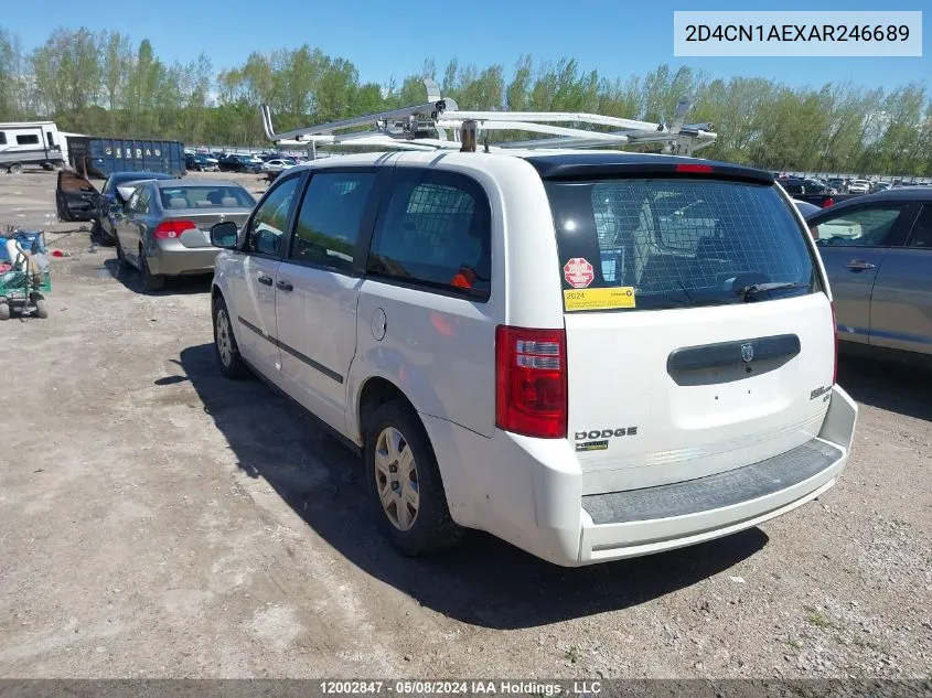 2010 Dodge Grand Caravan C/V VIN: 2D4CN1AEXAR246689 Lot: 12002847