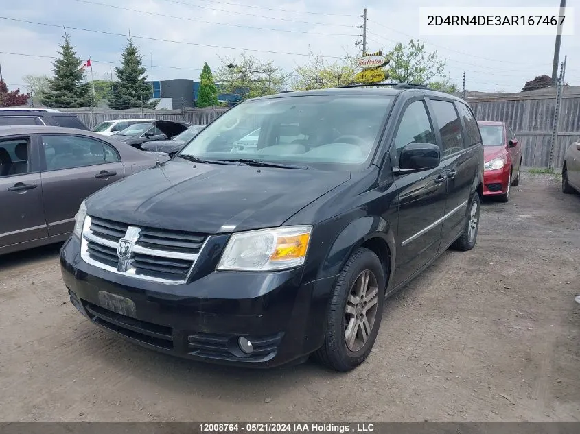 2010 Dodge Grand Caravan Sxt VIN: 2D4RN4DE3AR167467 Lot: 12008764