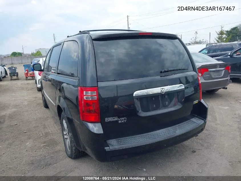 2010 Dodge Grand Caravan Sxt VIN: 2D4RN4DE3AR167467 Lot: 12008764