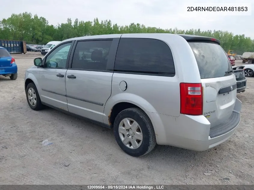 2D4RN4DE0AR481853 2010 Dodge Grand Caravan Se