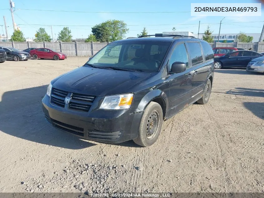 2010 Dodge Grand Caravan Se VIN: 2D4RN4DE3AR469793 Lot: 12010792