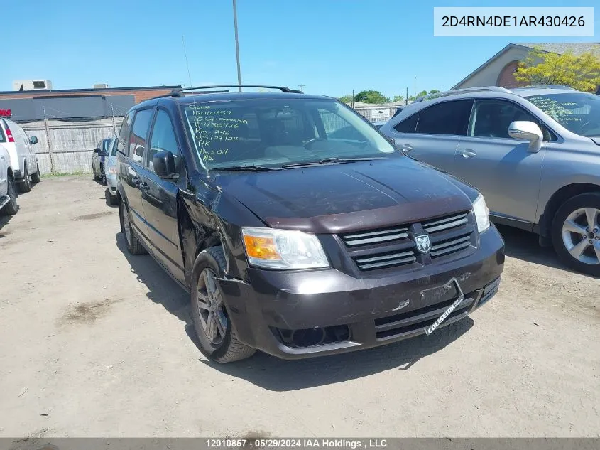 2010 Dodge Grand Caravan Se VIN: 2D4RN4DE1AR430426 Lot: 12010857